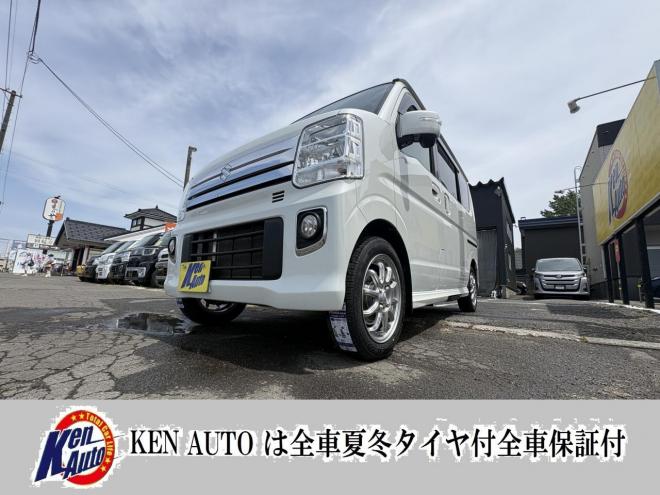 エブリイEVERY WAGON 4WD PZ-SP寒冷地仕様　ハイルーフ　リビルトエンジン　両パワスラ　オートステップ　ブレーキアシスト　VSC　HID ブルートースナビ　バックカメラ　PUSHスタート　スペアーアリ　エンジンスターターETC　夏タイヤ新品スタットレス付全磨き済 4WD 660 5Dr