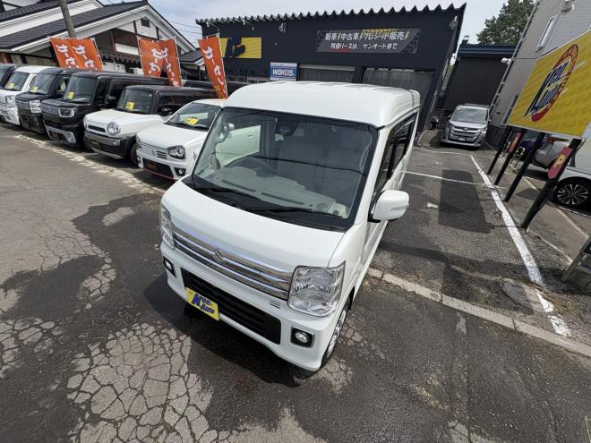 エブリイEVERY WAGON 4WD PZ-SP寒冷地仕様　ハイルーフ　リビルトエンジン　両パワスラ　オートステップ　ブレーキアシスト　VSC　HID ブルートースナビ　バックカメラ　PUSHスタート　スペアーアリ　エンジンスターターETC　夏タイヤ新品スタットレス付全磨き済 4WD 660 5Dr