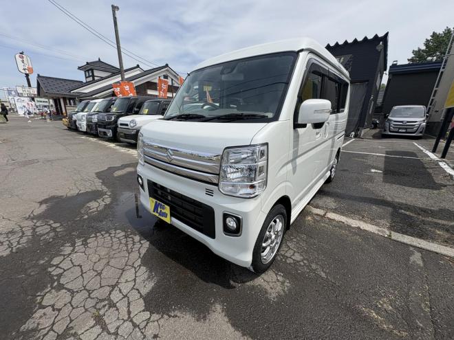エブリイEVERY WAGON 4WD PZ-SP寒冷地仕様　ハイルーフ　リビルトエンジン　両パワスラ　オートステップ　ブレーキアシスト　VSC　HID ブルートースナビ　バックカメラ　PUSHスタート　スペアーアリ　エンジンスターターETC　夏タイヤ新品スタットレス付全磨き済 4WD 660 5Dr