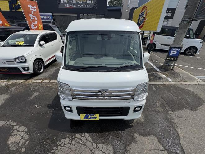 エブリイEVERY WAGON 4WD PZ-SP寒冷地仕様　ハイルーフ　リビルトエンジン　両パワスラ　オートステップ　ブレーキアシスト　VSC　HID ブルートースナビ　バックカメラ　PUSHスタート　スペアーアリ　エンジンスターターETC　夏タイヤ新品スタットレス付全磨き済 4WD 660 5Dr