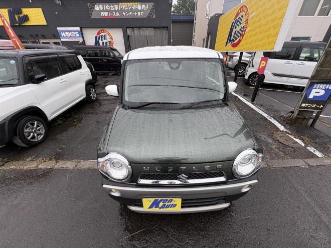 ハスラーHUSTLER  4WD　Fリミテッドお洒落ツートン　寒冷地仕様　Ｓ－エネチャージ　ブレーキアシスト　VSC　HID　スマートキー　スペアー有　アイドリングSTOP 地デジナビ　フォグランプ　シートヒーター　ETC 　スタットレス　全磨き済　エンジンオイル交換 4WD 660 5Dr