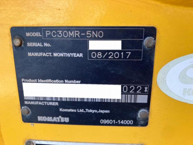 バックホーコマツ　中古　PC30MR-5　配管付　油圧ショベル　建機