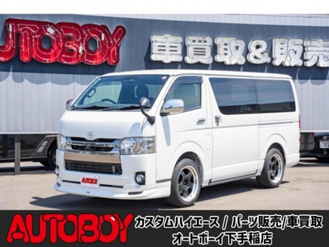 ハイエースバン2.8 スーパーGL ダークプライムII ロングボディ ディーゼルターボ 4WD　モデリスタフロントスポイラー　ワーク18インチAW　8インチナビTV 両側電動パワースライドドア 415COBRAフラットキット(ベッドキット) 2800