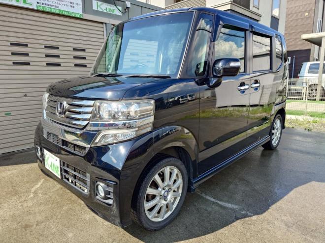 N-BOX カスタムGターボSSパッケージ　ユーザー買取車　当店販売車両　社外ナビ・TV・バックカメラ　Bluetooth　エンジンスターター　ドラレコ前後　プッシュスタート　ETC　オートライト機能　ドアバイザー　タイミングチェーン　JC08モード燃費18.2km/リットル　4WD 660 5Dr