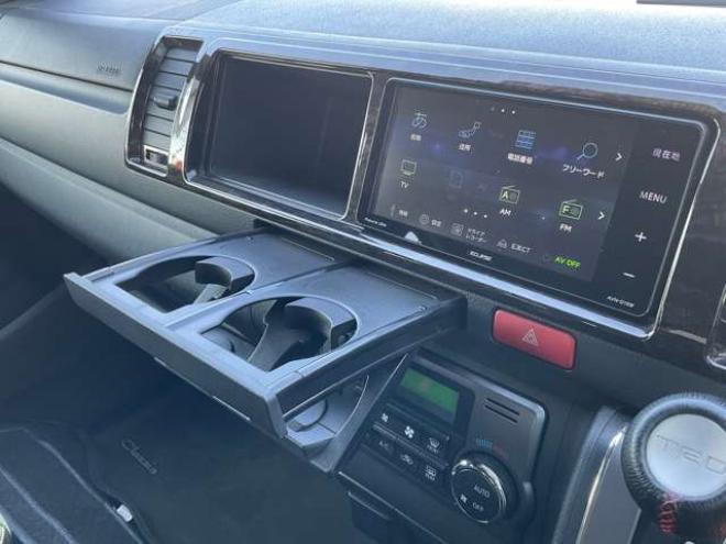 ハイエースバン2.7 スーパーGL ダークプライムII ワイド ミドルルーフ ロングボディ 4WD　TOYOオープンカントリーR/Tタイヤ　ナイトロパワーM29スティンガー16インチAW　ワンオーナー　両側パワースライドドア　ETC　Pivot製オートクルーズ付きスロコン　Tom's製テールライト　JAOS リヤスキッドバー 2700