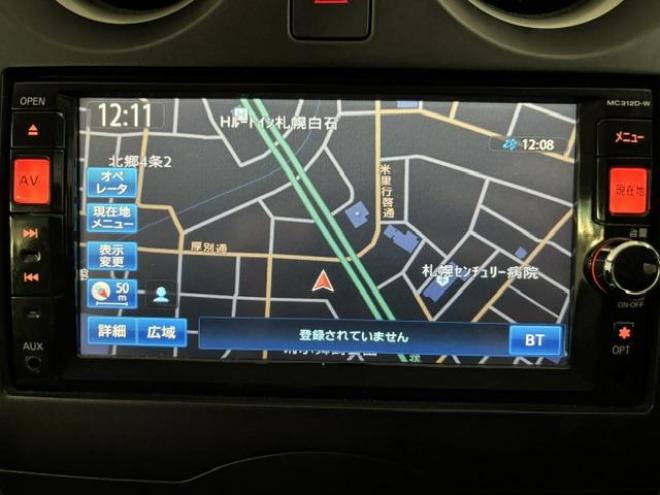 ノートＸ　ＦＯＵＲ　禁煙車　純正ナビ　フルセグ地デジ　Ｂｌｕｅｔｏｏｔｈオーディオ　バックカメラ　純正エンジンスターター　インテリジェントキー　純正１５インチＡＷ　スタッドレスタイヤ付　タイミングチェーン車 4WD 1200 5Dr