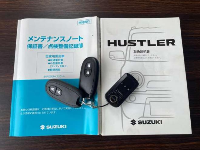 ハスラーXターボ 4WD　1年保証/9インチ大型ナビ・フルセグTV/Bluetooth/バックカメラ/エンジンスターター/キー2本/ドラレコ/純正15インチアルミホイール付き夏タイヤ装着/アルミホイール付き冬タイヤ付き/車検整備2年付/法定整備/修復歴無 660