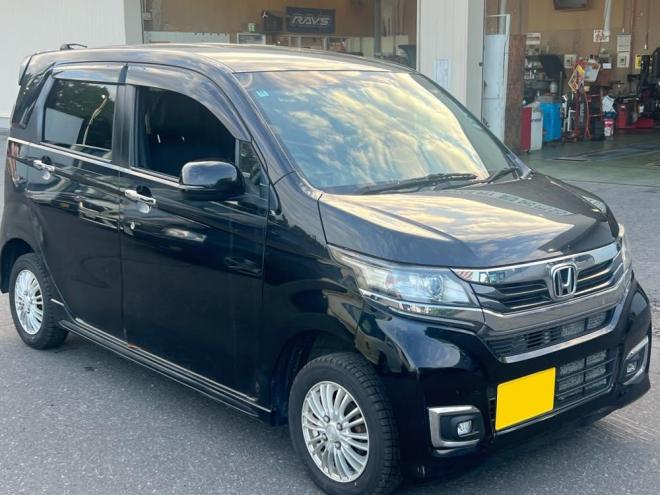 N-WGNカスタムGLパッケージ 車検9/12 プッシュスタート&スマートキー ディスチャージライト 革巻ステアリング 4WD 660 5Dr