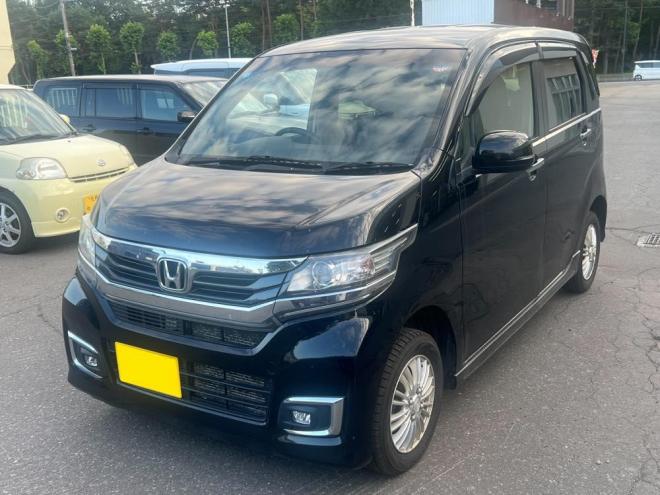 N-WGNカスタムGLパッケージ 車検9/12 プッシュスタート&スマートキー ディスチャージライト 革巻ステアリング 4WD 660 5Dr
