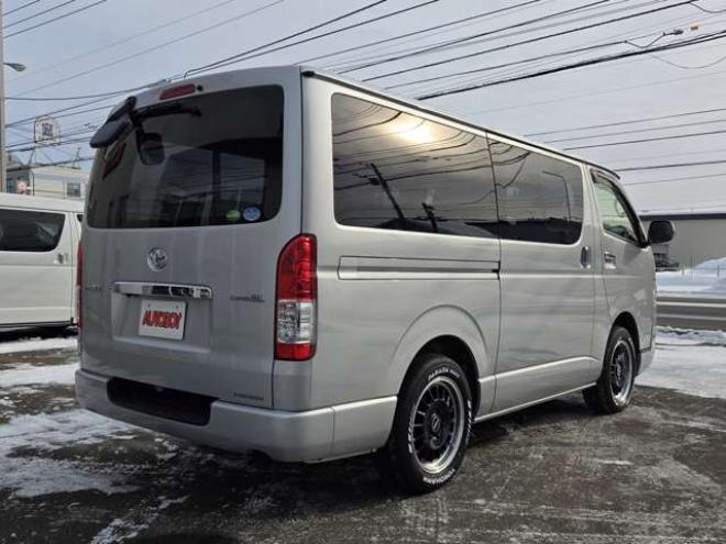 ハイエースバン2.8 スーパーGL ロング ディーゼルターボ 4WD　リアクーラー&ヒーター　プッシュスタート　スマートキー　　ベッドキッド LEDヘッドライト横滑り防止　衝突被害軽減　車線逸脱　トヨタ純正ナビ　フルセグTV　Bluetooth　Bカメラトヨタ純正リアモニター　ETC 2800