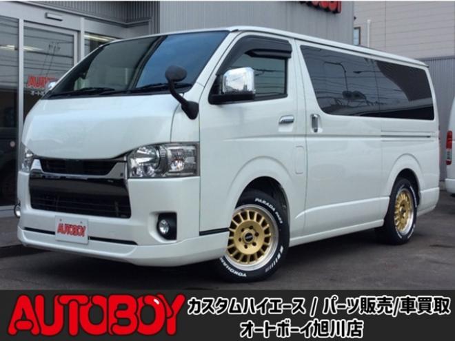 ハイエースバン2.8 スーパーGL ダークプライムII ロングボディ ディーゼルターボ 4WD　ESSEX FスポイラーVer3&サイドライナー&リアライナー　ESSEX　フロアマッド　ENCD17インチAW　ヨコハマPARADA17インチ　ハーフレザーシート　プッシュスタート　スマートキー　リアヒーター 2800