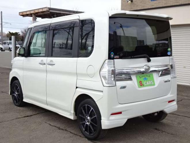 タントカスタム RS トップエディション SAII 4WD　保証1年/走行距離無制限　4WD　ワンオーナー　衝突軽減ブレーキシステム　両側パワースライドドア　純正ナビ　地デジ　Bカメラ　HDMI入力　純正エンジンスターター LEDヘッドライト　ハーフレザーシート　冬タイヤ付 660
