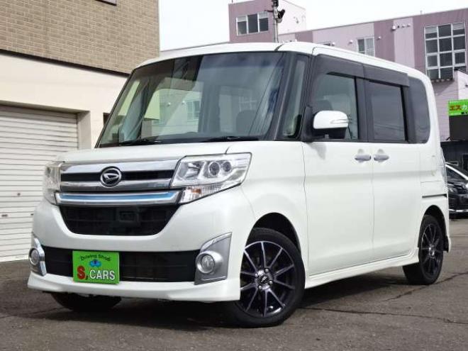 タントカスタム RS トップエディション SAII 4WD　保証1年/走行距離無制限　4WD　ワンオーナー　衝突軽減ブレーキシステム　両側パワースライドドア　純正ナビ　地デジ　Bカメラ　HDMI入力　純正エンジンスターター LEDヘッドライト　ハーフレザーシート　冬タイヤ付 660