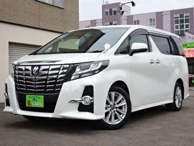 アルファード2.5 S 4WD　本州車　保証1年/走行距離無制限　4WD　両側パワースライドドア　社外9型ナビ　地デジ　バックカメラ　Bluetooth接続　LEDヘッドライト　前後ドライブレコーダー　ビルトインETC　冬タイヤ付属　純正18インチアルミ 2500