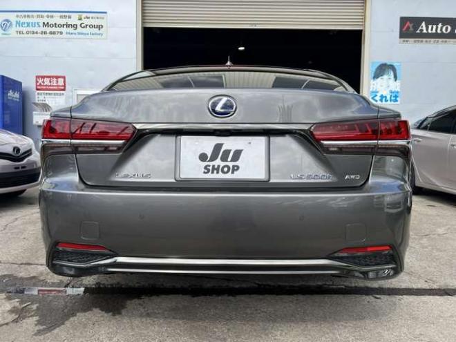 レクサスLS 500h Fスポーツ 4WD　法定12ヵ月点検整備付・本州仕入車両・有償色マンガンラスター・サンルーフ・ブラックレザー・純正エンジンスターター・デジタルインナーミラー・4WD・純正20インチAW・AC100V1500W給電 3500