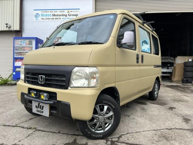 アクティバン SDX　キャンピング仕様車・車中泊仕様・マッドベージュ全塗装・Bluetooth対応社外ナビ・リアモニター・ベッドキット・LED照明・簡易シンク・100V外部電源・車検令和10年5月 2WD 660