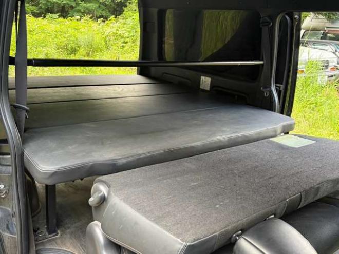 ハイエースバン2.7 スーパーGL ダークプライムII ワイド ミドルルーフ ロングボディ 4WD　ワンオーナー車社外テール　社外ナビ　後席モニターバックカメラ　ハーフレザーシート　ベットキット 2700