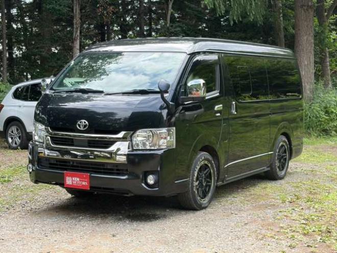 ハイエースバン2.7 スーパーGL ダークプライムII ワイド ミドルルーフ ロングボディ 4WD　ワンオーナー車社外テール　社外ナビ　後席モニターバックカメラ　ハーフレザーシート　ベットキット 2700