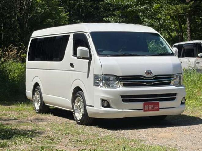 ハイエース2.7 GL ロング ミドルルーフ 4WD　キャンピング仕様(3ナンバー)　冷蔵庫　流し台　F Fヒーター　テーブル　ベット展開　外部電源　インバーター　バッテリーシステム　10人乗り 2700