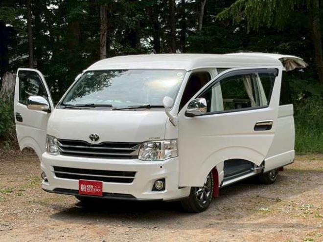 ハイエースバン2.7 スーパーGL プライムセレクション ワイド ロング ミドルルーフ 4WD　ベッドキット　ナビ　TV　バックカメラ　エアコン　ETC　パワステ　パワーウィンドウ　キーレスエントリー　両側スライドドア　盗難防止装置　障害物センサー 2700