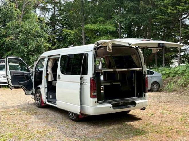 ハイエースバン2.7 スーパーGL プライムセレクション ワイド ロング ミドルルーフ 4WD　ベッドキット　ナビ　TV　バックカメラ　エアコン　ETC　パワステ　パワーウィンドウ　キーレスエントリー　両側スライドドア　盗難防止装置　障害物センサー 2700