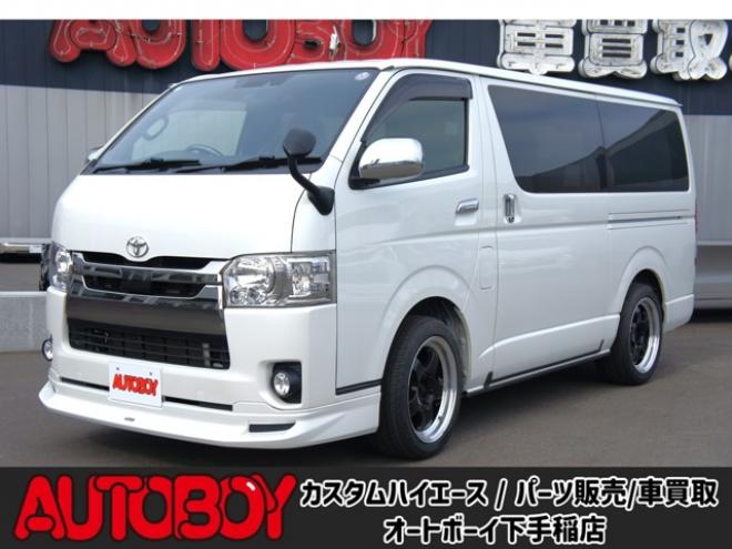 ハイエースバン2.8 スーパーGL ダークプライムII ロングボディ ディーゼルターボ 4WD　モデリスタフロントスポイラー　ワーク18インチAW　8インチナビTV 両側電動パワースライドドア 415COBRAフラットキット(ベッドキット) 2800