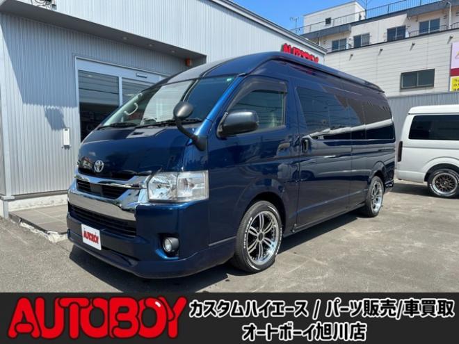 ハイエースバン2.8 DX ワイド スーパーロング ハイルーフ GLパッケージ ディーゼルターボ 4WD　2800ディーゼルターボ キーレス AC100V ベンチシート ETC 電動格納ミラー リアヒータークーラー BIGX11インチ Bカメラ　Bluetooth フルセグTV 純正エンスタ BADRUCKE18インチ　TOYO　H30ホワイトレター Fスポイラー 2800