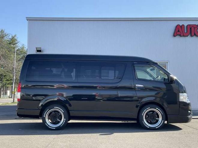 ハイエース2.7 GL ロング ミドルルーフ 4WD　社外メモリーナビTV　バックカメラ　ワークエクストラップ17インチアルミ　415コブラフロントスポイラー　パワースライドドア　LEDヘッドライト　Wエアバック　スマートキー　リアヒーター&クーラー 2700
