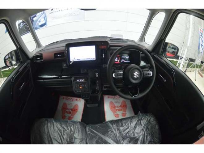 スペーシアカスタム ハイブリッド XSターボ 4WD　ハイブリッド4WDターボセーフティサポート搭載スズキコネクト対応通信機装着車アダプティブクルーズコントロール全方位モニター付9インチナビ両側オートスライドドアLEDステアリングヒーターパーキングセンサー 登録済未使用車 660