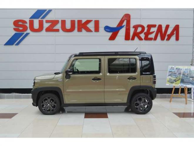 ハスラータフワイルド 4WD　届出済未使用車ハイブリッド4WDセーフティサポート搭載スズキコネクト対応通信機装着車アダプティブクルーズコントロール全方位モニター付9インチナビTVバックカメラハイビームアシストLEDライト 登録済未使用車 660