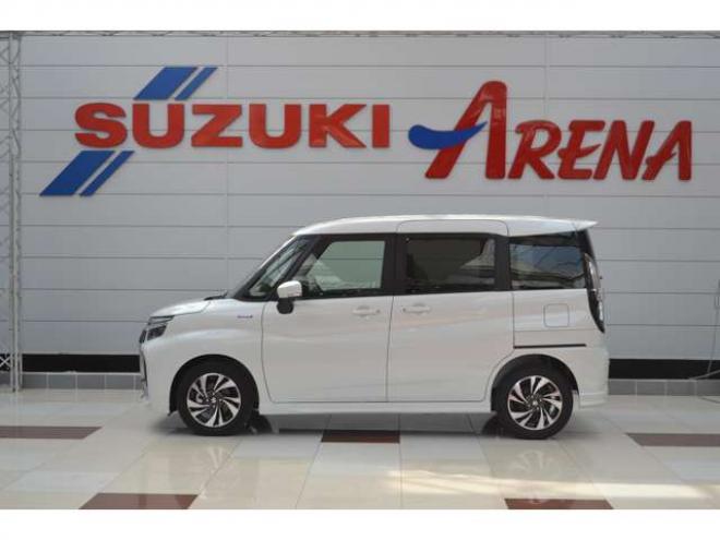 ソリオ1.2 バンディット ハイブリッド MV 4WD　登録済未使用車ハイブリッド4WDスズキコネクト対応通信機装着車セーフティサポート全方位モニター付9インチナビTVバックカメラアダプティブクルーズコントロール両側オートスライドドアLEDパーキングセンサー 登録済未使用車 1200
