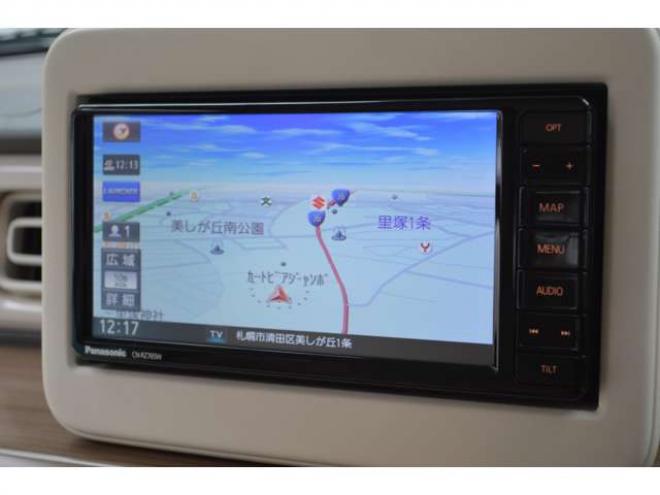 ラパンX 4WD　ワンオーナー車エネチャージ4WDセーフティサポート搭載アイドリングストップ純正7インチナビTVバックカメラ横滑り防止装置ハイビームアシストLEDライトデュアルセンサーブレーキサポート後退ブレーキサポート 660