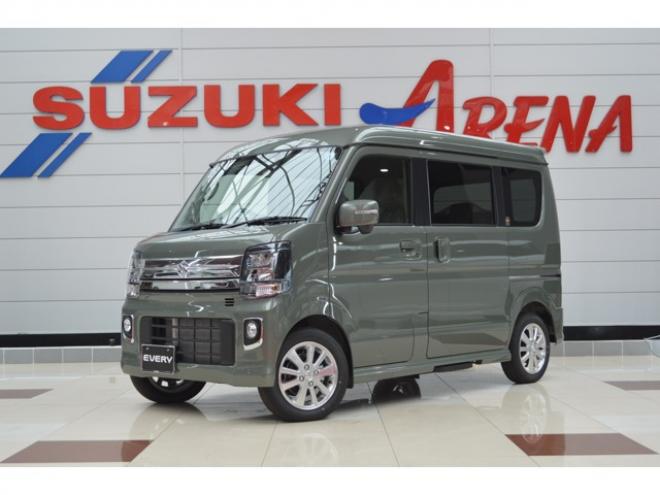 エブリイワゴン PZターボスペシャル ハイルーフ 4WD　届出済未使用車ハイルーフ4WDターボセーフティサポート搭載アイドリングストップ横滑り防止装置CVTマチック両側オートスライドドアオートステップハイビームアシストLEDライト 登録済未使用車 660
