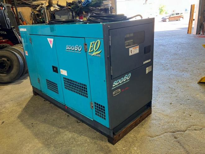 発電機北越　中古　SDG60S　エアマンエンジン発電機　