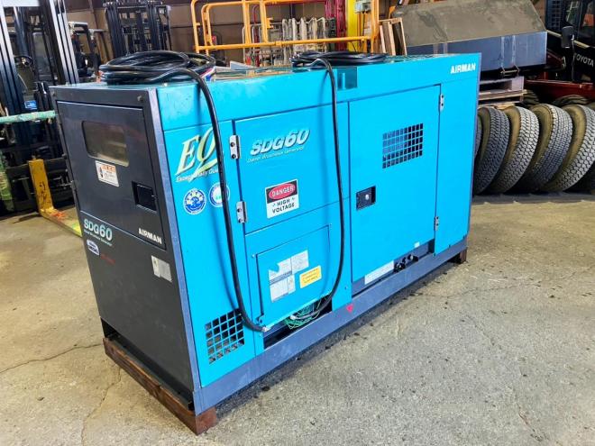 発電機北越　中古　SDG60S　エアマンエンジン発電機　