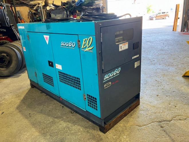 発電機北越　中古　SDG60S　エアマンエンジン発電機　