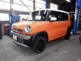 ハスラー　G 4WD　本州仕入・後期型・ツートンカラー・ナビ・TV・B/T・リフトアップサス・R/Tタイヤ・衝突軽減・HID・スマートキー・プッシュスタート・ETC 660