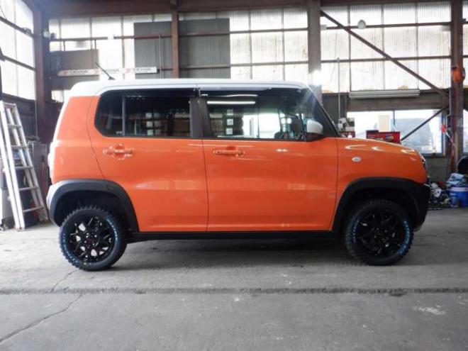 ハスラーG 4WD　本州仕入・後期型・ツートンカラー・ナビ・TV・B/T・リフトアップサス・R/Tタイヤ・衝突軽減・HID・スマートキー・プッシュスタート・ETC 660