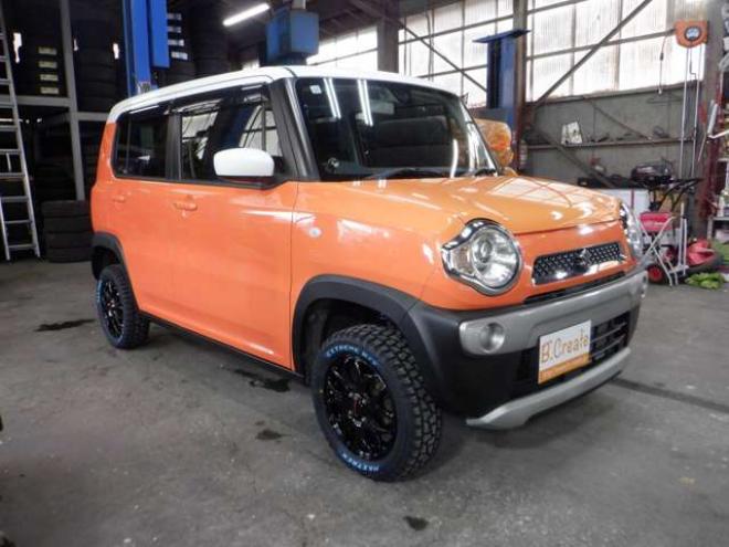 ハスラーG 4WD　本州仕入・後期型・ツートンカラー・ナビ・TV・B/T・リフトアップサス・R/Tタイヤ・衝突軽減・HID・スマートキー・プッシュスタート・ETC 660