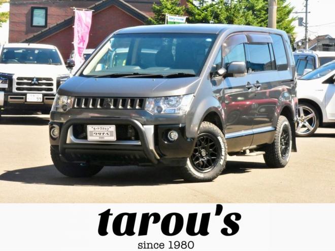 デリカD:5　Dパワーパッケージ　4WD　Ｆグリルラプターペイント　新品タイヤ／アルミ　新品フロントガード　シートカバー　ステップ付　社外ナビ／ＴＶ／バックカメラ　マッドフラップ