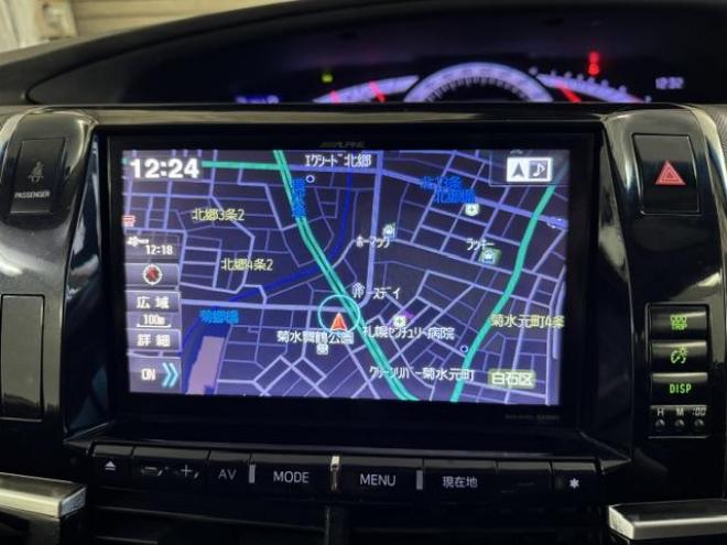 エスティマアエラス　プレミアムエディション　本州仕入　禁煙車　アルパインビッグＸナビ　アルパイン製リアフリップダウンモニター　フルセグ地デジ　ＤＶＤ再生　Ｂｌｕｅｔｏｏｔｈ　両側パワースライドドア　純正ブラックハーフレザーシート　ＥＴＣ 4WD 2400 5Dr