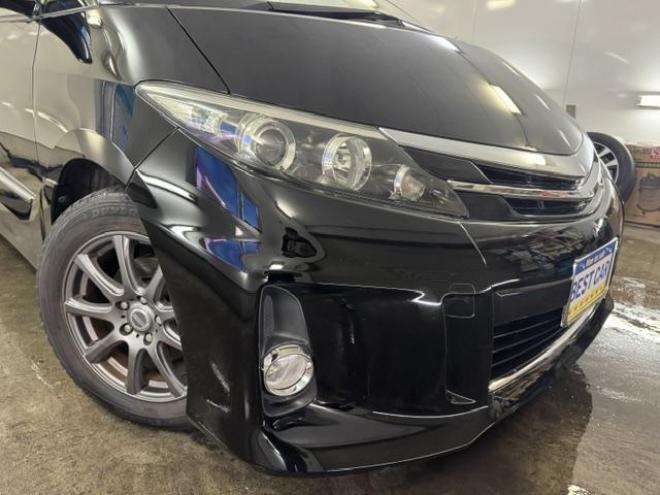 エスティマアエラス　プレミアムエディション　本州仕入　禁煙車　アルパインビッグＸナビ　アルパイン製リアフリップダウンモニター　フルセグ地デジ　ＤＶＤ再生　Ｂｌｕｅｔｏｏｔｈ　両側パワースライドドア　純正ブラックハーフレザーシート　ＥＴＣ 4WD 2400 5Dr