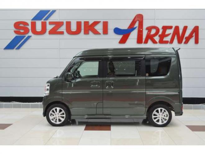 エブリイワゴン PZターボ ハイルーフ 4WD　ワンオーナー車ハイルーフ4WDターボセーフティサポート搭載アイドリングストップ左オートスライドドア8インチナビTVバックカメラハイビームアシストLEDドラレコ前後ETCシートヒーター 660