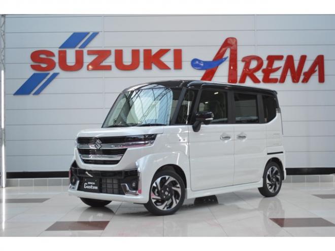 スペーシアカスタム ハイブリッド XSターボ 4WD　ハイブリッド4WDターボセーフティサポート搭載スズキコネクト対応通信機装着車アダプティブクルーズコントロール全方位モニター付9インチナビ両側オートスライドドアLEDステアリングヒーターパーキングセンサー 登録済未使用車 660