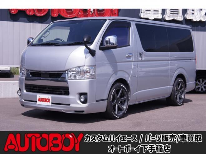 ハイエースバン2.8 スーパーGL ロング ディーゼルターボ 4WD　SDナビTV　パノラミックビューモニター　415コブラフロントスポイラー　リアスポイラー　ボンネット　18インチアルミ　ベッドキット　ローダウン　デジタルインナーミラー　LEDヘッドライト　スマートキー 2800