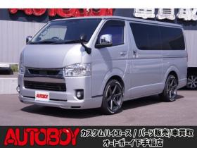 ハイエースバン　2.8 スーパーGL ロング ディーゼルターボ 4WD　SDナビTV　パノラミックビューモニター　415コブラフロントスポイラー　リアスポイラー　ボンネット　18インチアルミ　ベッドキット　ローダウン　デジタルインナーミラー　LEDヘッドライト　スマートキー 2800