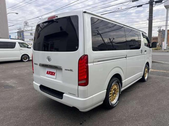 ハイエースバン2.8 スーパーGL ダークプライムII ロングボディ ディーゼルターボ 4WD　ESSEX　FスポイラーVer3 サイドライナー リアライナー フロアマッド ENCD17インチ YOKOHAMA PA03 ハーフレザーシート Pスタート リアヒーター&クーラー 社外テールランプ OPLEDヘッドライト ベッドキット 2800