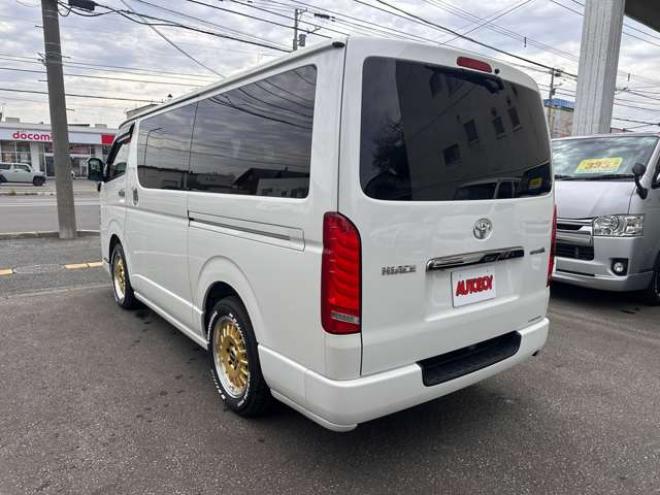 ハイエースバン2.8 スーパーGL ダークプライムII ロングボディ ディーゼルターボ 4WD　ESSEX　FスポイラーVer3 サイドライナー リアライナー フロアマッド ENCD17インチ YOKOHAMA PA03 ハーフレザーシート Pスタート リアヒーター&クーラー 社外テールランプ OPLEDヘッドライト ベッドキット 2800