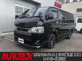 ハイエースバン　2.8 スーパーGL ダークプライムII ロングボディ ディーゼルターボ 4WD　社外センターコンソール ステアリングスイッチ 車線逸脱防止 横滑り防止 両側PS オートハイビーム ETC 11インチDA Bカメラ デジタルインナーミラー ドライブレコーダーベッドキット リアヒーター&クーラー  DPF 2800