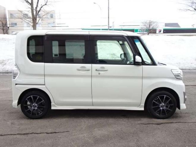 タントカスタム RS トップエディション SAII 4WD　保証1年/走行距離無制限　4WD　ワンオーナー　衝突軽減ブレーキシステム　両側パワースライドドア　純正ナビ　地デジ　Bカメラ　HDMI入力　純正エンジンスターター LEDヘッドライト　ハーフレザーシート 660